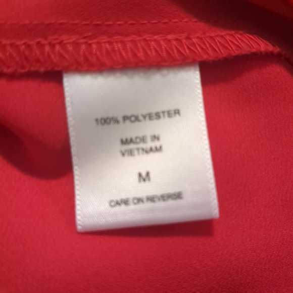 **3/$10** New York & Company Red Ruffle Blouse Size Medium - Picture 7 of 7